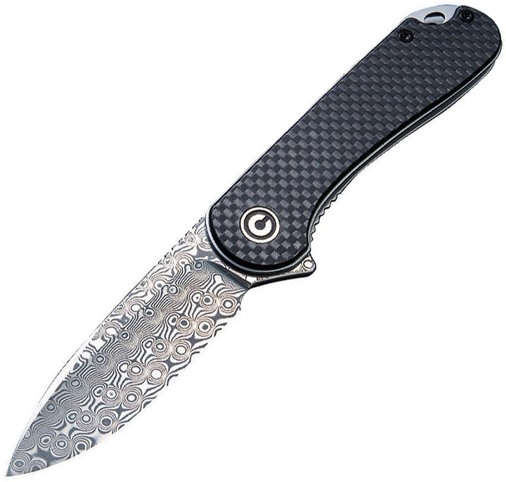 Elementum Damascus Flipper Knife