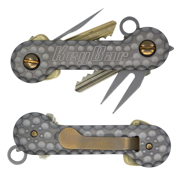 Cratered Sandblasted Titanium KeyBar