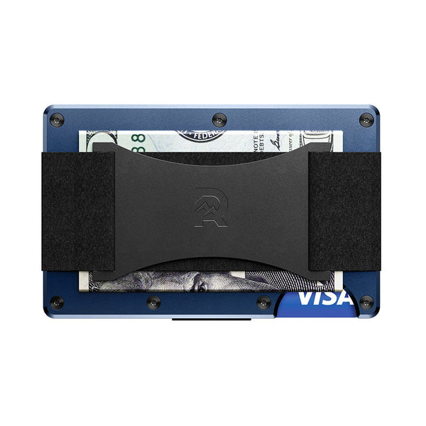 The Ridge Aluminum Wallet + Cash Strap Navy Gallantry