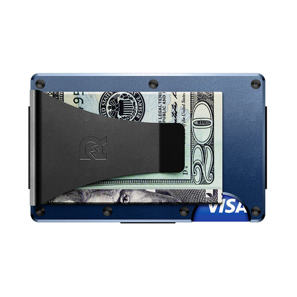 The Ridge Aluminum Wallet + Money Clip - Navy