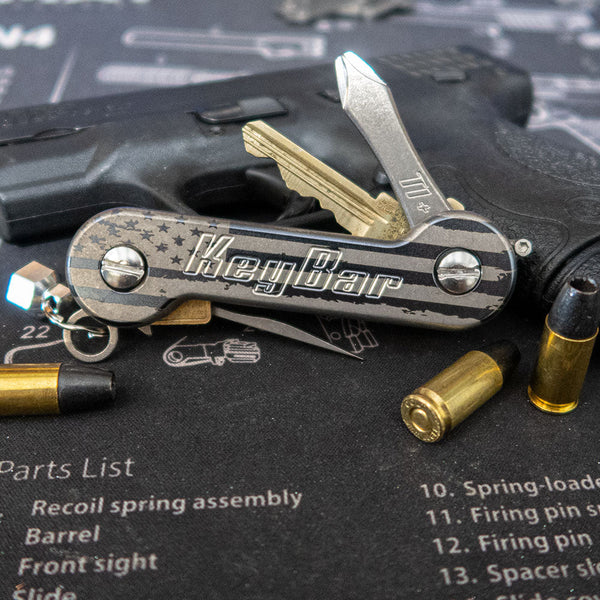 KeyBar Titanium Distressed American Flag | Gallantry