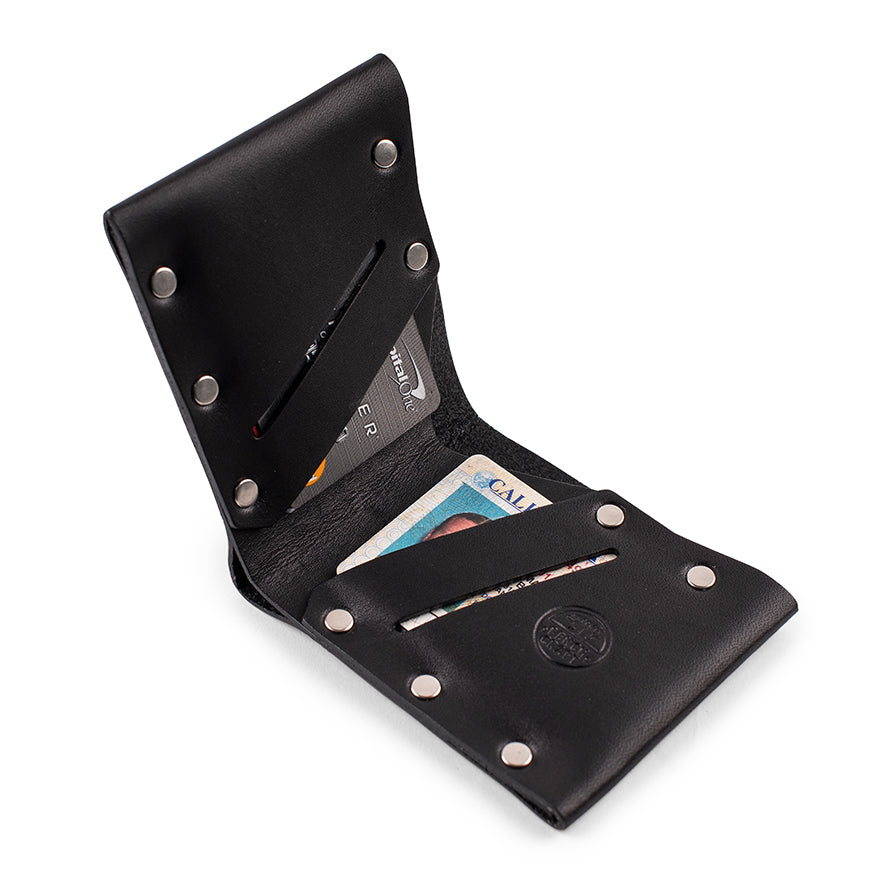 American Bench Craft Hammer Riveted Billfold Wallet - Black | Gallantry