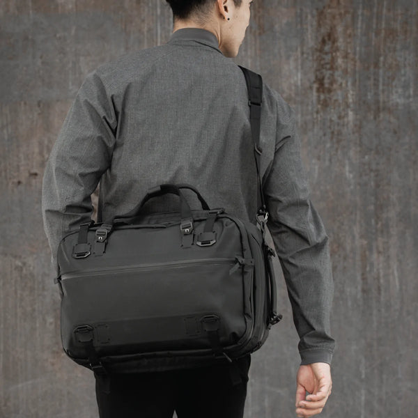 Black Ember Forge 3-Way Commuter Pack - Jet Black | Gallantry