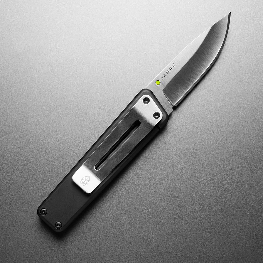 The James Brand Chapter Knife Black + Stainless Gallantry