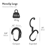 Heroclip Carabiner Hook Clip - Large