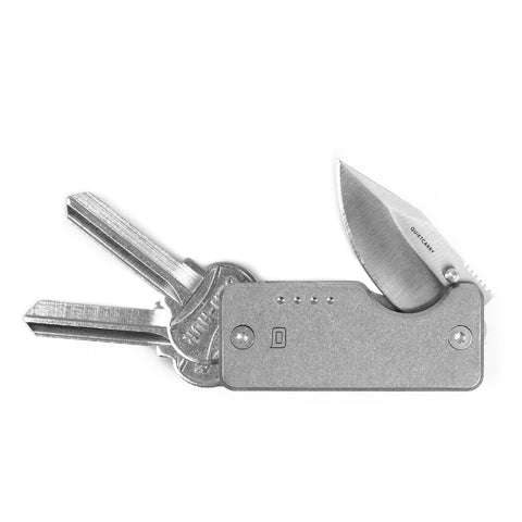 Shorty Knife + Key Organizer - Stonewashed Clip Point Blade | Gallantry