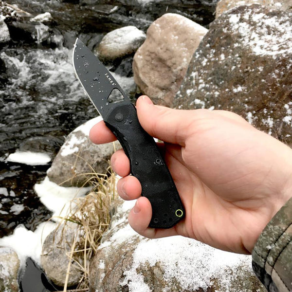 The James Brand Folsom Knife - Black/Black | Gallantry