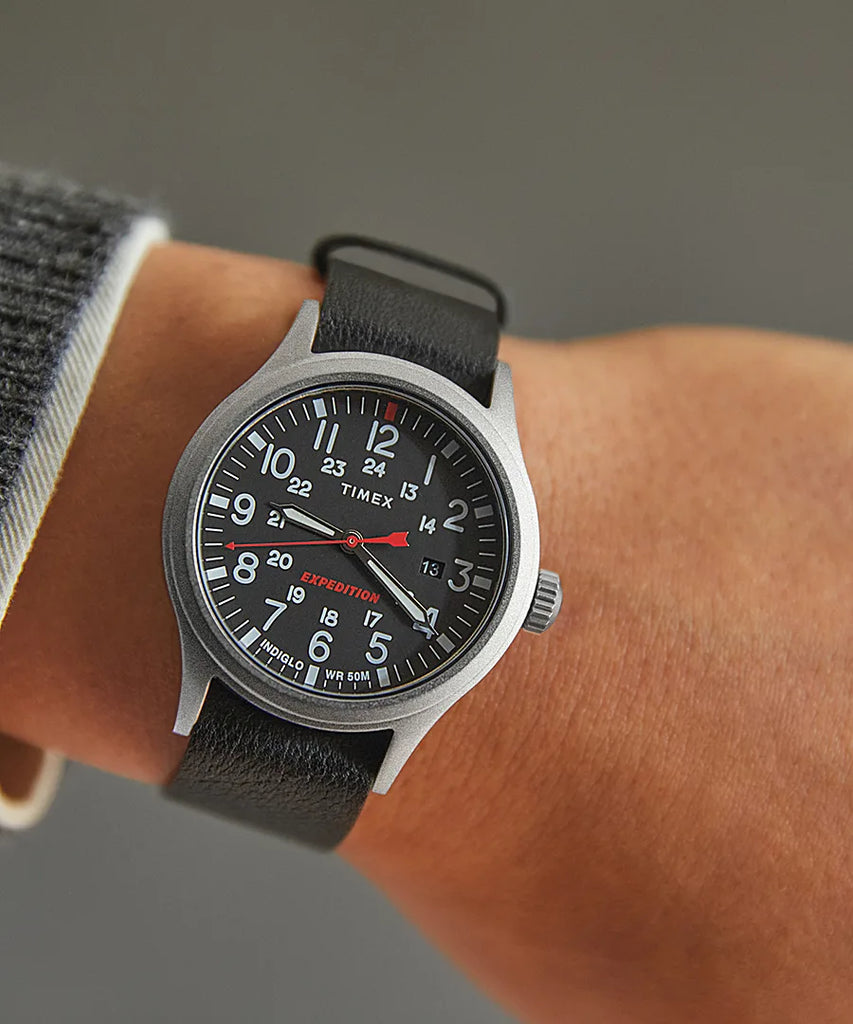 Timex Expedition Sierra 40MM Watch - Black Leather Strap